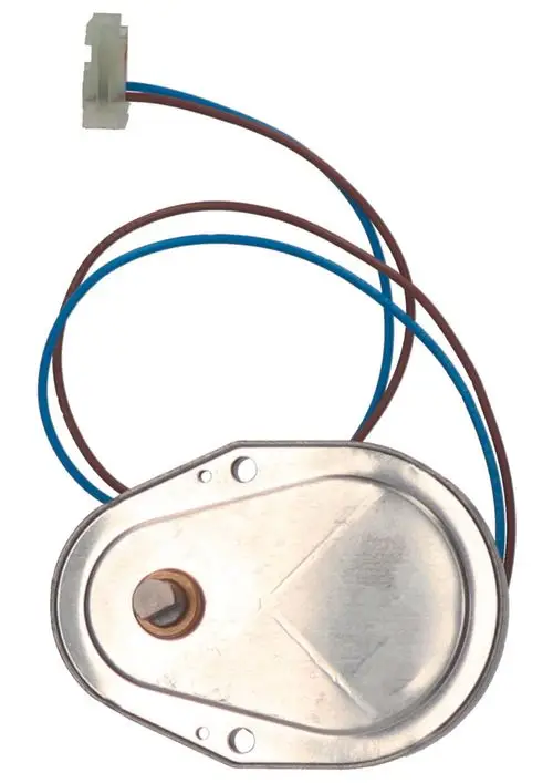Getriebemotor mit zwei Anschlussleitungen in braun und blau, silberner Gehäuseoberfläche, für Judo-Ersatzteilset konzipiert.